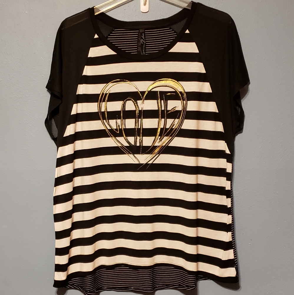 🛍 Seven7 High-Low Top Black & White, Size 22/24